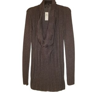 NWT ANN TAYLOR Sweater XS Merino Wool Cashmere Blend Long Sleeve Cowl Neck Tunic